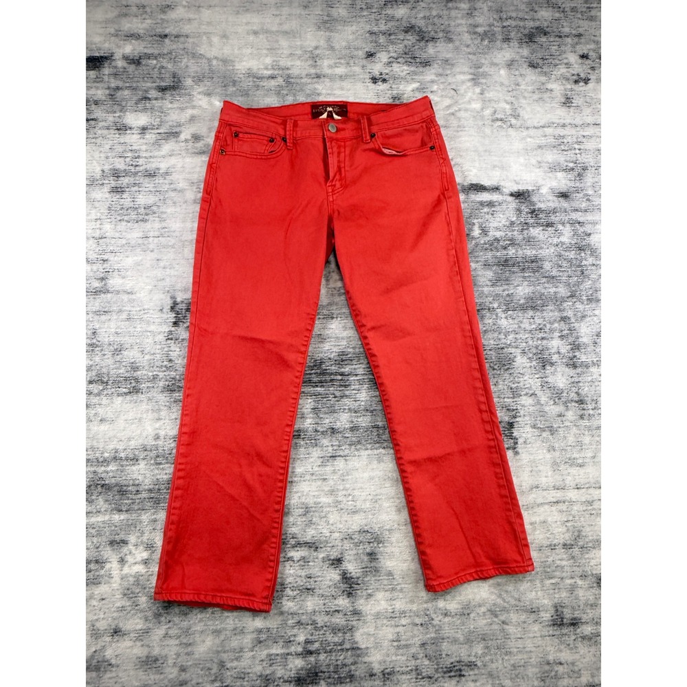 Lucky Brand Sweet N Crop Red Jeans Women 8 29 Cropped Straight Leg Stretch Denim